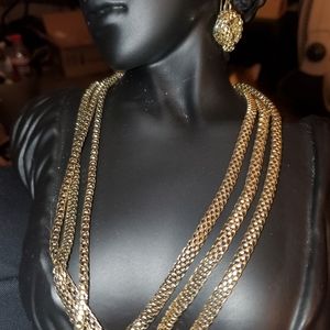 SAQ necklace with earrings set
